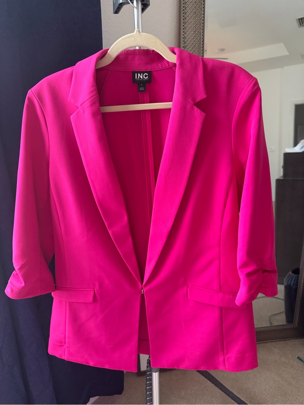 INC International Concepts Bright Fuchsia Open-Front Blazer